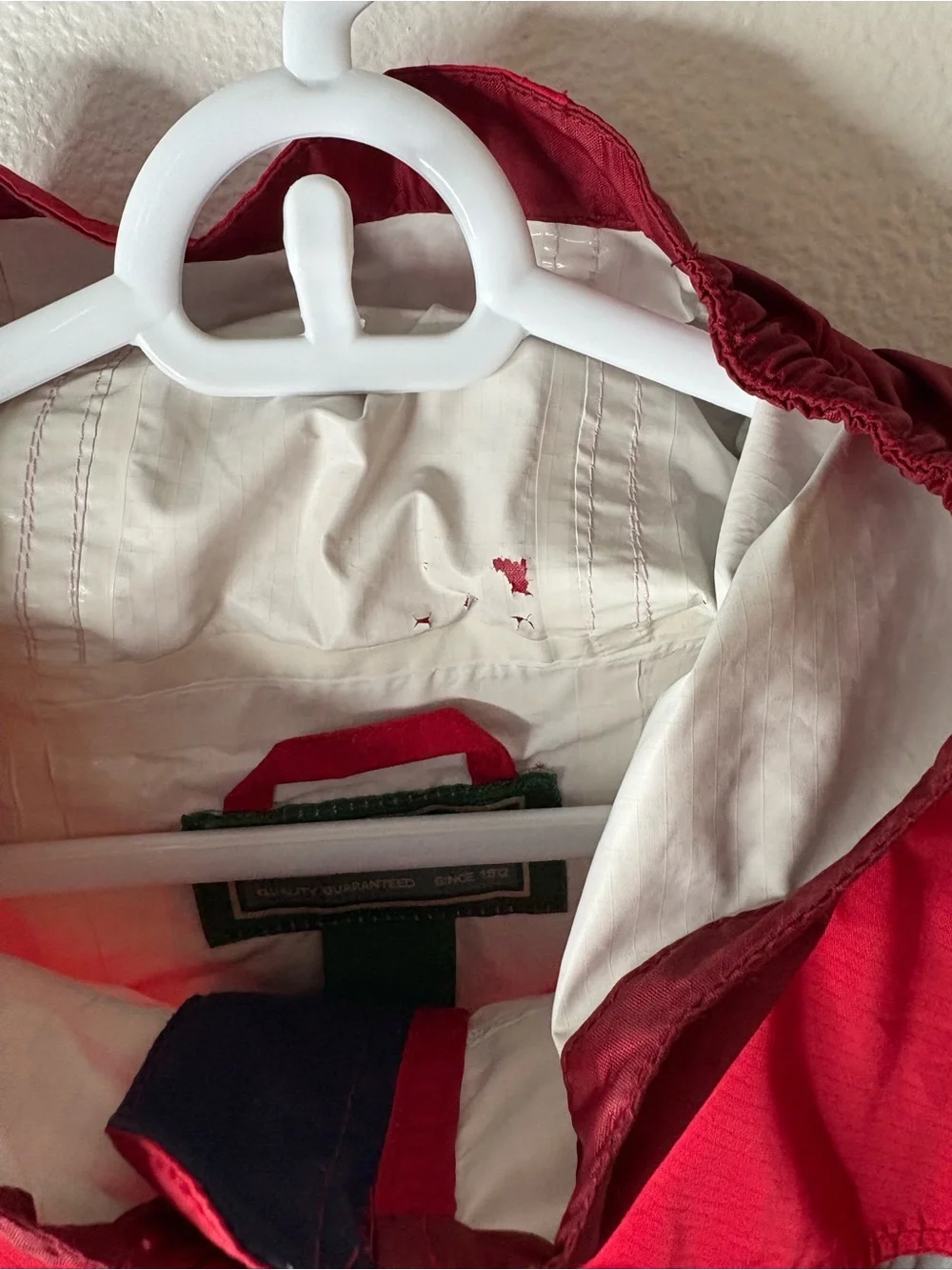 L.L. Bean Kids' Red Hooded Windbreaker Jacket - L (14/16)